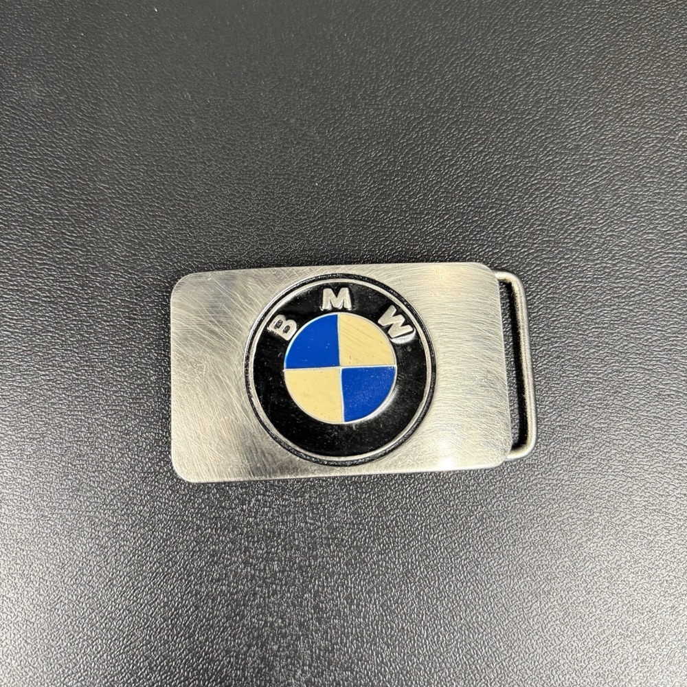 BMW Western Metal Belt Buckle Silver Blue‎ Silver Automotive Logo Men's Car Logo